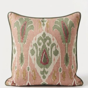 Cushion with Contrast Back and Piping - Pink