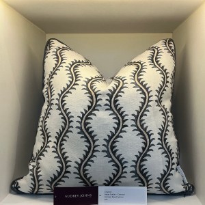 Contrast Piped Cushion - Linwood - Helter Skelter in Charcoal