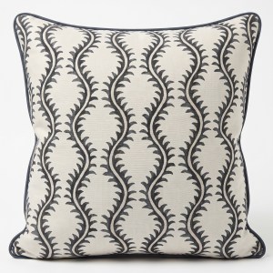 Piped Cushion - Linwood - Helter Skelter in Charcoal