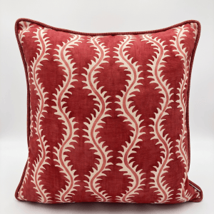 Piped Cushion - Linwood - Helter Skelter in Cherry