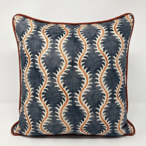 Piped Cushion - Linwood - Helter Skelter in Slate